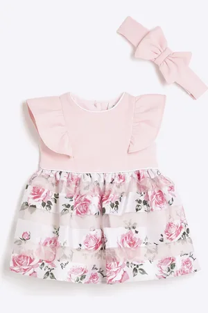 River Island Baby Girls Floral Dress And Hairband Set