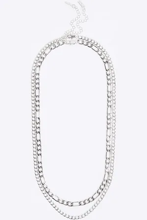 River Island Mens 2 Row Chain Necklace