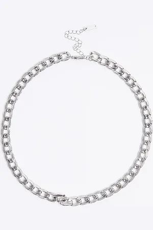 River Island Mens Rhodium Chain Necklace