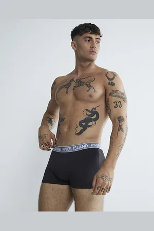 River Island Mens 4 Pack Textured Ri Trunks