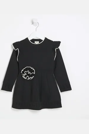 River Island Mini Girls Rose Knit Dress