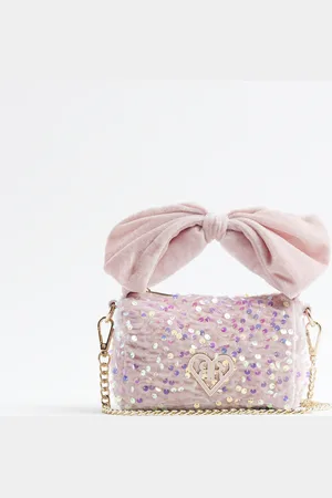 River Island Girls Sequin Bow Top Handle Bag