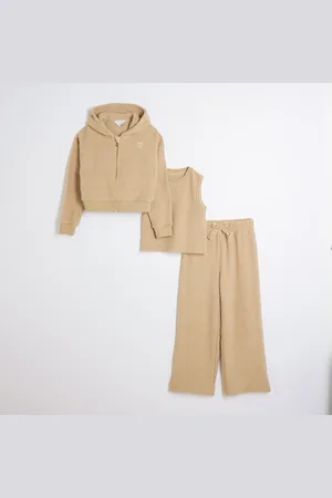 River Island Girls Borg Hoodie Set
