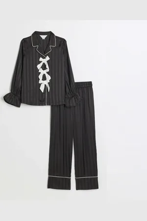 River Island Girls Satin Bow Pyjamas