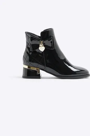 River Island Girls Patent Bow Heeled Boots