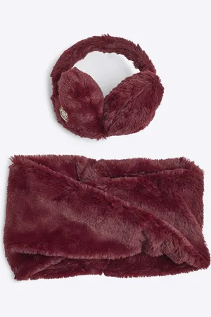 River Island Girls Faux Fur Ear Muff And Snood Set