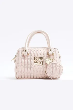 River Island Girls Faux Leather Ri Ruched Tote Bag