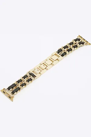 River Island Womens & Black Digital Metal Chain Watch Strap