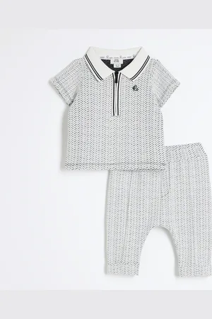 River Island Baby Boys Mono Textured Shirt Set