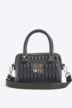 River Island Girls Faux Leather Ri Ruched Tote Bag