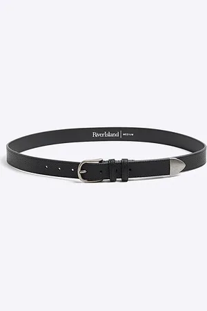River Island Mens Faux Pebble Leather Western Belt