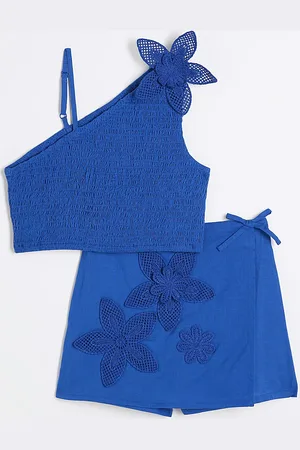 River Island Girls 3D Crochet Floral Skort Set
