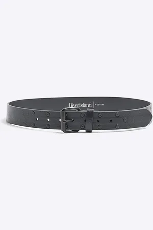 River Island Mens Faux Leather Studded Monochrome Belt