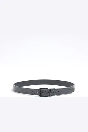 River Island Mens Faux Leather Monogram Reversible Belt