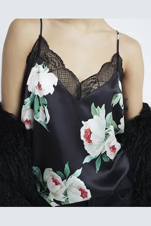 River Island Womens Lace Trim Floral Print Cami Top