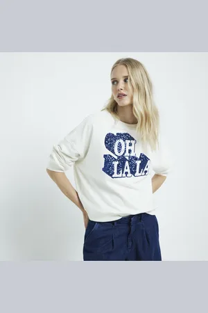 River Island Womens Sequin Graphic Sweatshirt