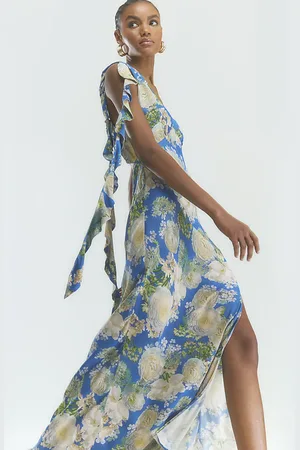 River Island Womens Floral Ruffle Slip Maxi Dress