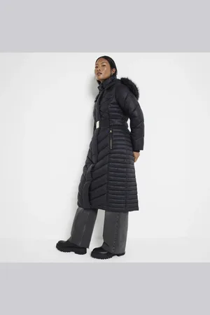 River Island Womens Petite Slim Fit Longline Padded Coat