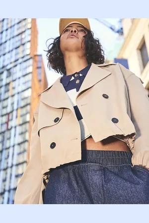 River Island Womens Short Bubble Hem Trench Coat
