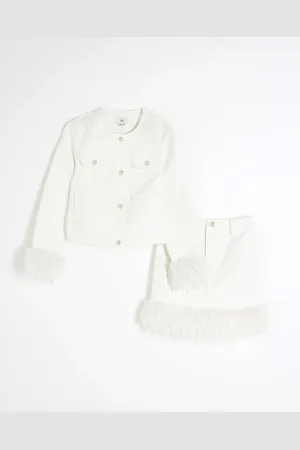 River Island Girls Denim Feather Set