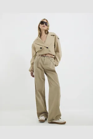 River Island Womens Denim Tailored Baggy Jeans