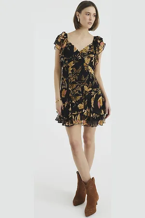 River Island Womens Short Sleeve Floral Shift Dress
