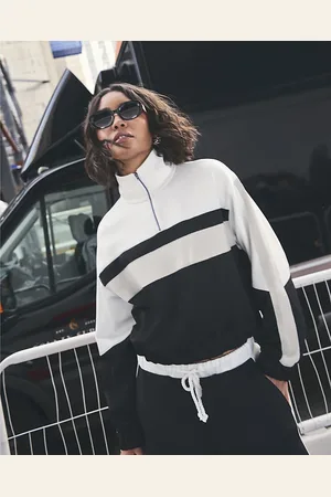 River Island Womens Colour Block Zip Sweatshirt