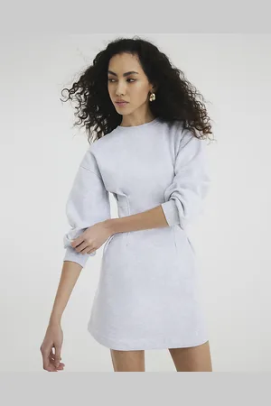 River Island Womens Long Sleeve Corset Sweatshirt Dress