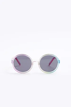 River Island Mini Girls Rainbow Round Sunglasses