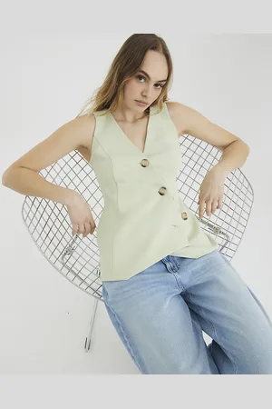 River Island Womens Sleeveless Asymmetric Button Waistcoat