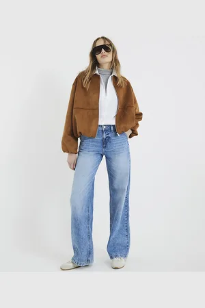 River Island Womens Denim Tailored Baggy Jeans