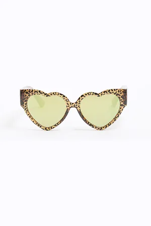 River Island Mini Girls Leopard Heart Sunglasses