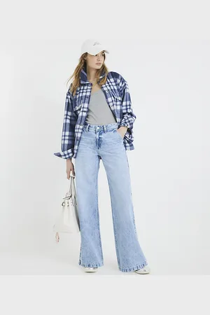 River Island Womens Denim Tailored Baggy Jeans
