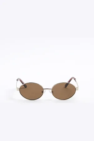 River Island Girls Narrow Metal Oval Sunglasses