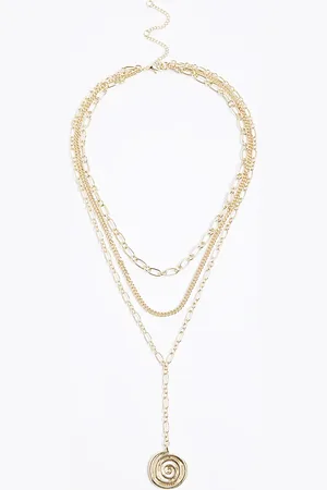 River Island Womens Layered Disc Necklace