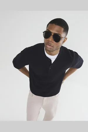 River Island Mens Metal Aviator Sunglasses