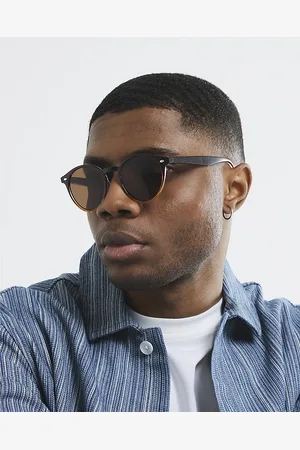 River Island Mens Plastic Ombre Round Sunglasses