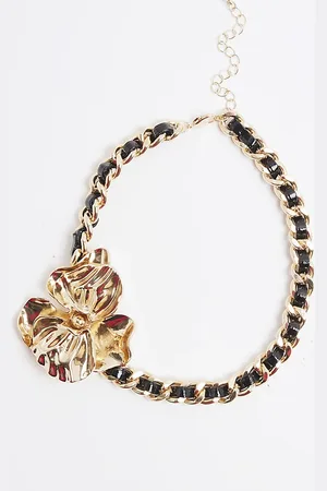 River Island Womens Chain Flower Necklace
