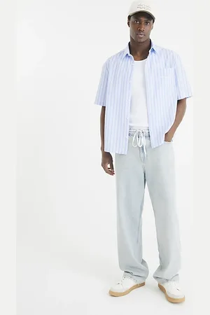 River Island Mens Boxy Fit Short Sleeve Stripe Shirt