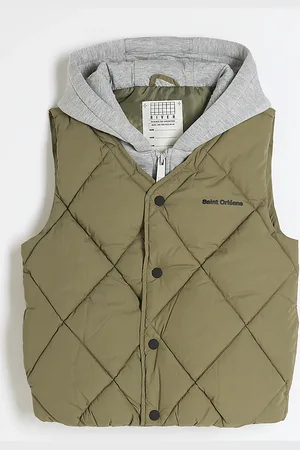 River Island Boys Hybrid Hooded Padded Gilet