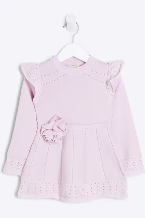 River Island Mini Girls Flower Corsage Knit Dress