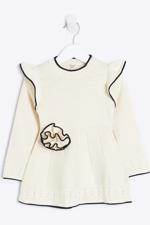 River Island Mini Girls Flower Corsage Knit Dress