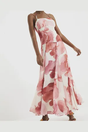 River Island Womens Premium Floral Sleeveless Maxi Dress