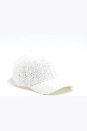River Island Girls Lace Tie Back Cap