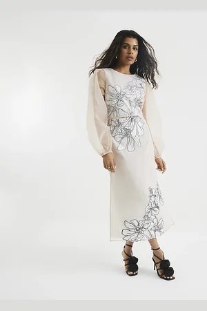River Island Womens Petite Floral Applique Maxi Dress