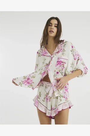 River Island Womens Floral Pyjama Shirt And Shorts Set