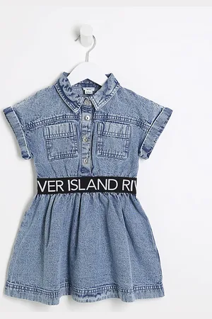 River Island Mini Girls Denim Ri Waistband Dress