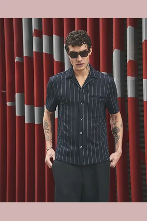 River Island Mens Regular Fit Pinstripe Short Sleeve Shirt