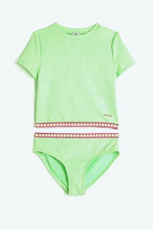 River Island Girls Palm Textured T-Shirt Bikini Set