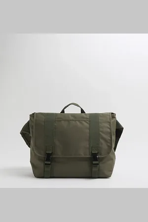 River Island Mens Nylon Double Clip Cross Body Bag